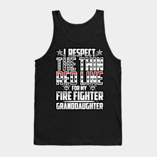 Fire Fighter Granddaughter Thin Red Line Tank Top